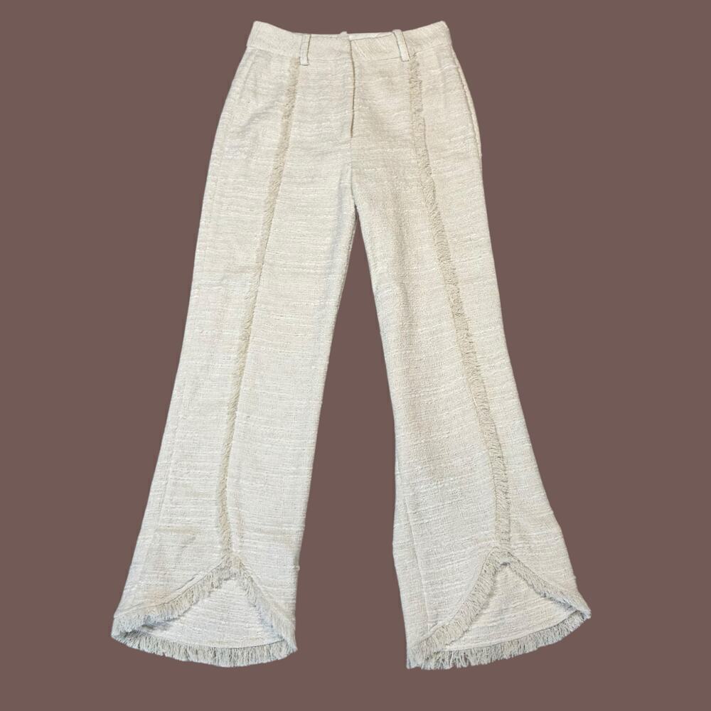 BY MALENE BIRGER Ivory Nadihas Bouclé Crop Trousers Size 6 / 27" NWT - Picture 8 of 16